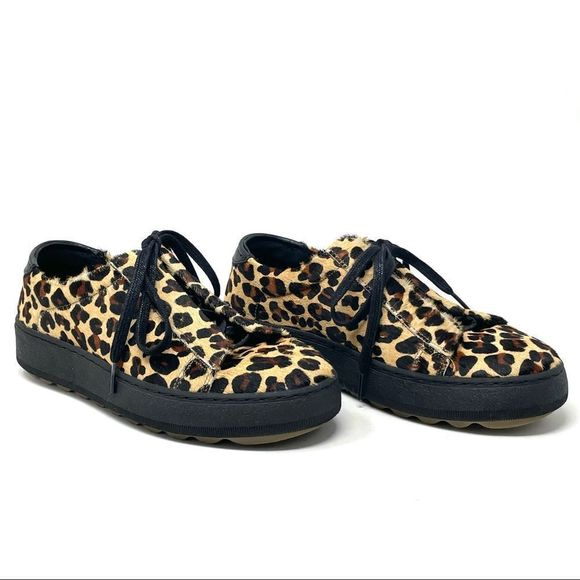 CREAM by DSW Leopard Calf Hair Platform Lace Up Sneakers Size 39/8.5 - Picture 3 of 9